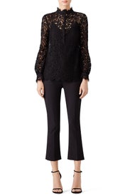 Black Georgia Lace Top by Rachel Zoe