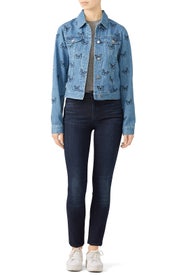Good Vibes Only Denim Jacket by Samantha Sipos