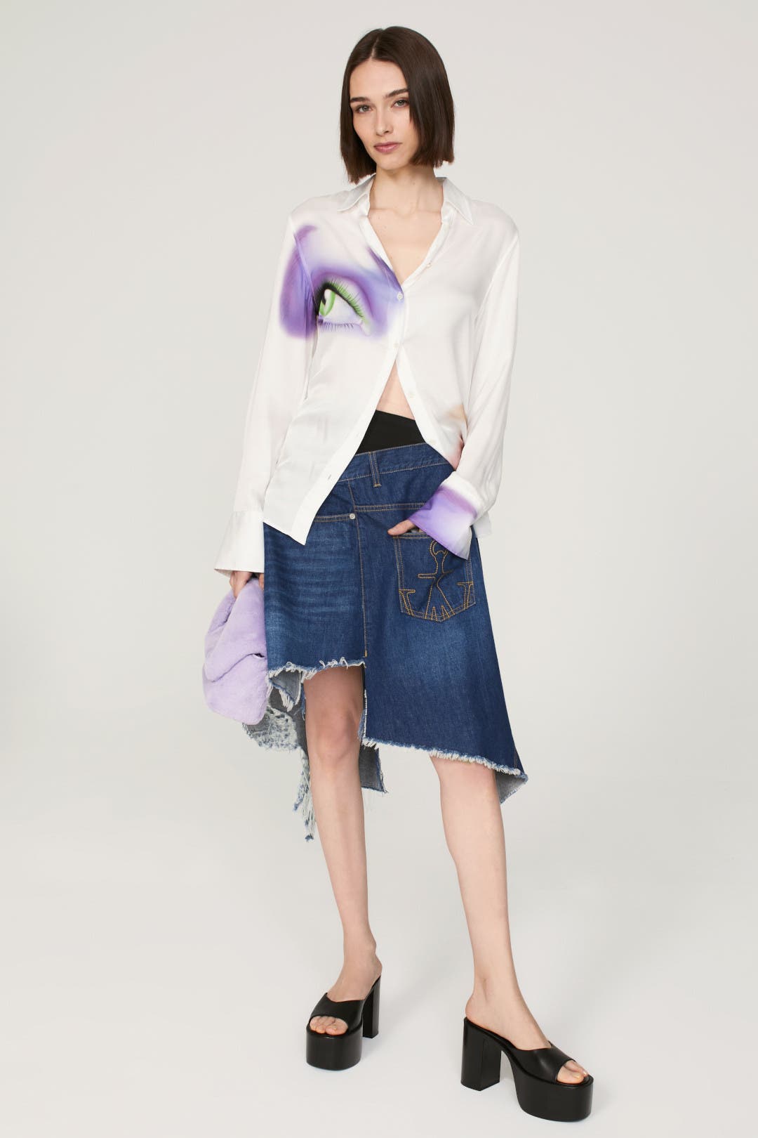 Distressed Hybrid Skirt by JW Anderson | Rent the Runway