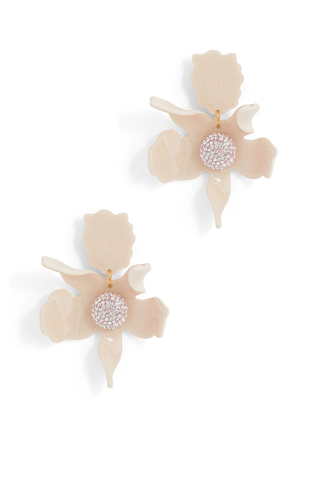 Dusty Pink Crystal Lily Earrings by Lele Sadoughi 0