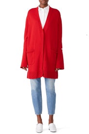 Red Maudi Cardigan by Mother of Pearl