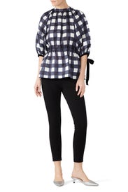 Raglan Gingham Top by Mother of Pearl