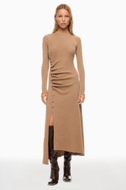 Camel Knit Midi Dress by Rabanne