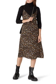 Leopard Midi Slip Dress by R13