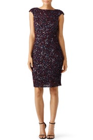 Mixed Berry Sequin Sheath by Theia