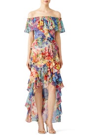 Multi Floral High Low Maxi by Badgley Mischka