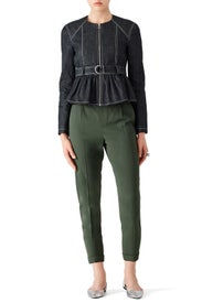 Denim Peplum Belted Jacket by Derek Lam 10 Crosby