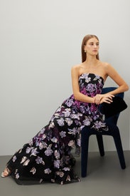 Tiered Strapless Gown by Marchesa Notte