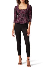 Floral Brocade Button Blouse by Nanette Lepore