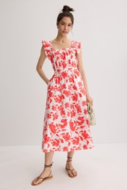 Flutter Sleeve Midi Dress by Peter Som x RTR