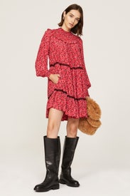 Red Smocked Dress by Scotch & Soda