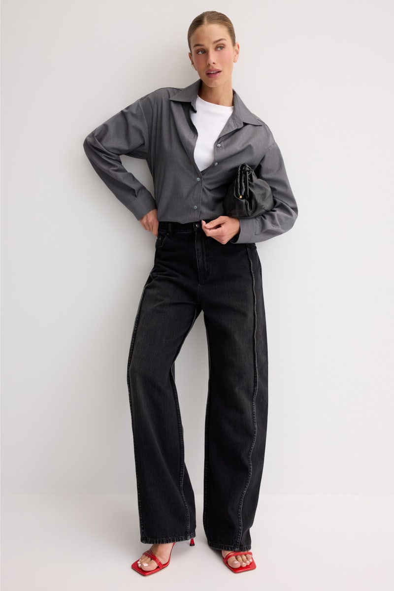 Vintage Black Denim Tuck Jean by Tibi