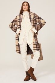 Berber Plaid Faux Shearling Coat by NVLT