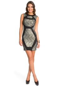 Geometric Metallic Lace Dress by Prabal Gurung