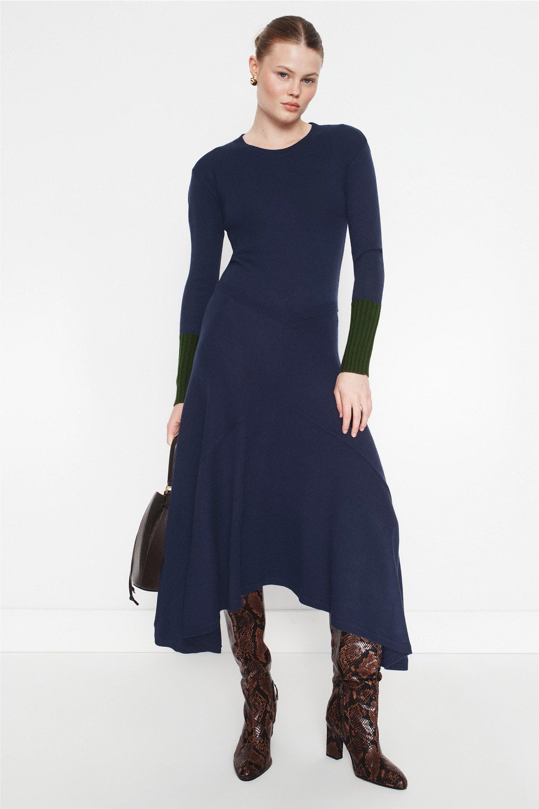 Colorblock Cuff Knit Midi Dress by PLAN C x RTR 0