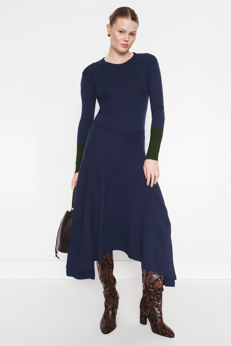 Colorblock Cuff Knit Midi Dress by PLAN C x RTR - Photo 0