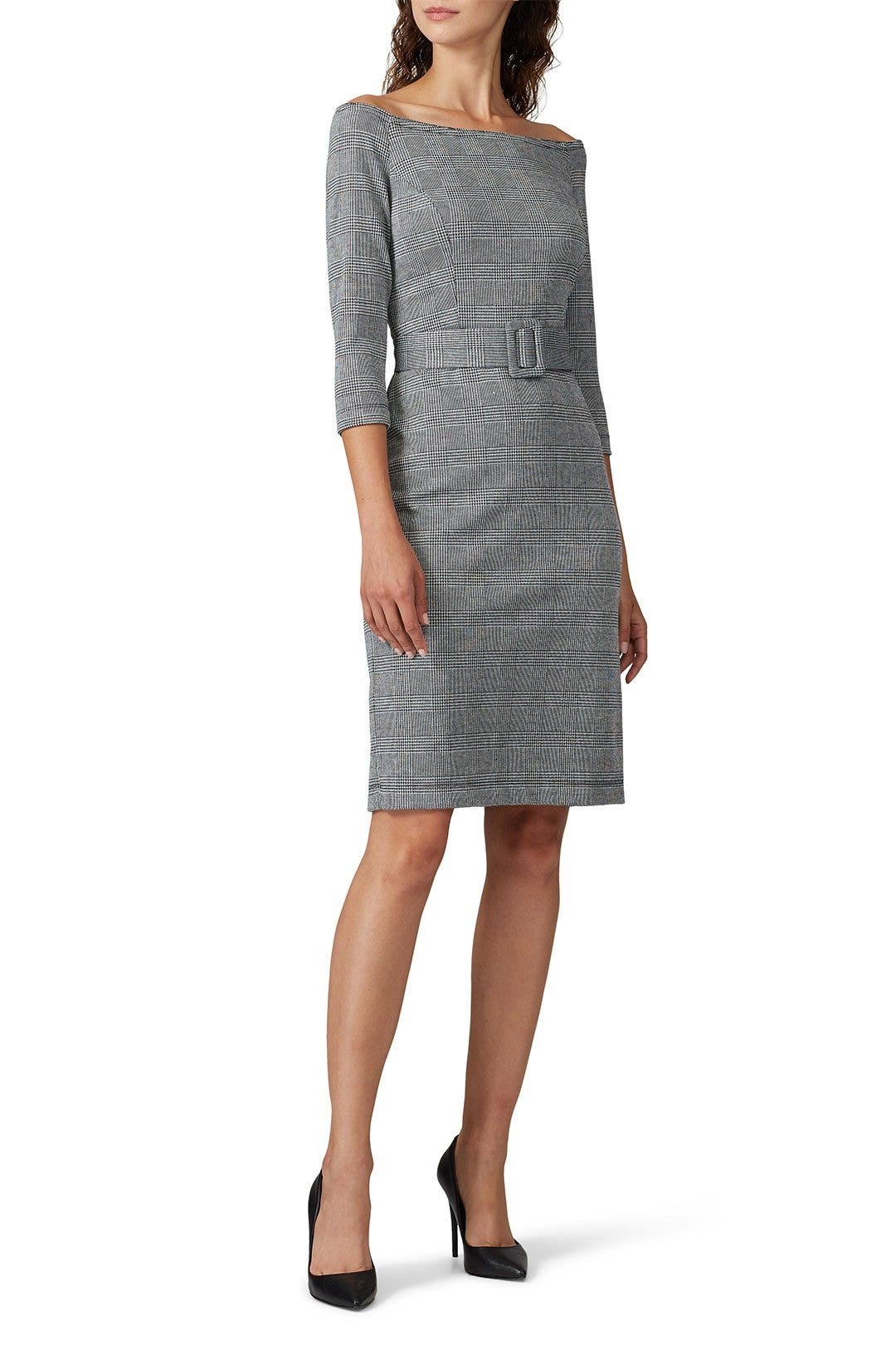 Plaid Off The Shoulder Dress by Slate & Willow 0