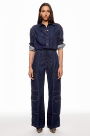 Blue Denim Oversized Shirt by Hudson