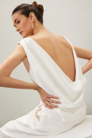 Cady Drapped Open-Back Vest by Nina Ricci