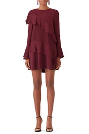 Wine Evony Combo Dress by Parker