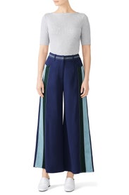 Blue Striped Cady Culottes by Peter Pilotto