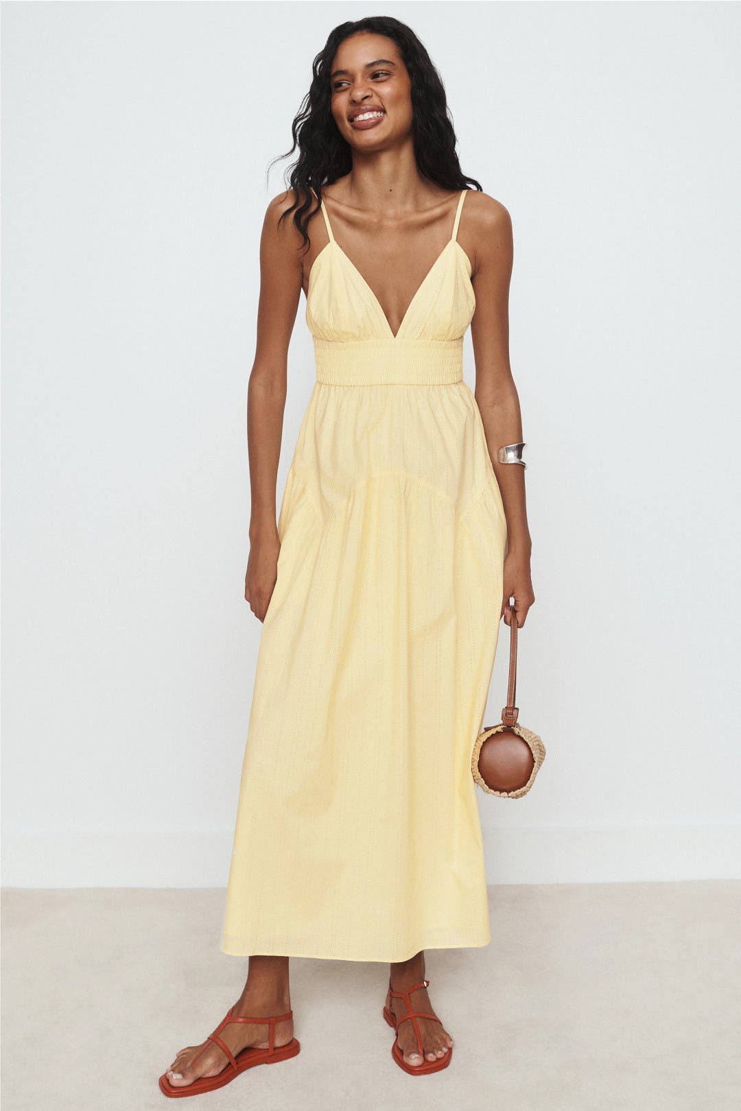 Yellow Twist Front Midi Dress by Derek Lam 10 Crosby x RTR | Rent