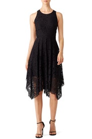 Black Lace Handkerchief Hem Dress by Rebecca Minkoff