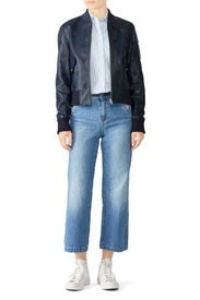 Heart Leather Bomber Jacket by Samantha Sipos