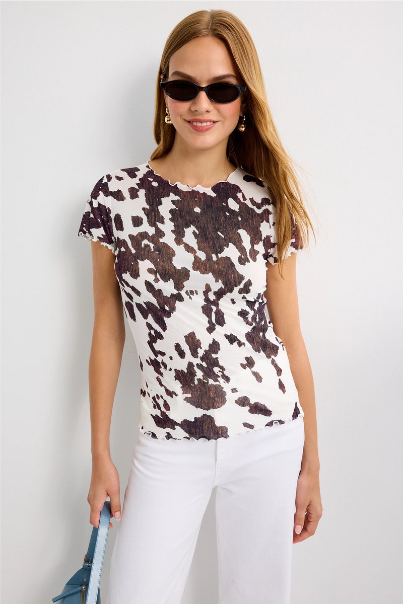 Cow Mesh Tee by Terez - Photo 0