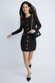 Cotton Suiting Cardigan Dress by Toccin