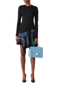 Knit Scarf Print Hem Dress by Derek Lam 10 Crosby