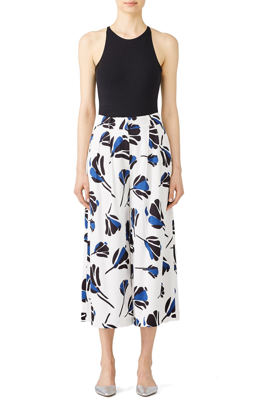 Blue Floral Printed Pants by Jason Wu 0