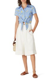 Banana Print Bonnie Top by Milly