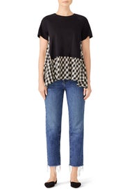 Gingham Colorblock Top by RED Valentino