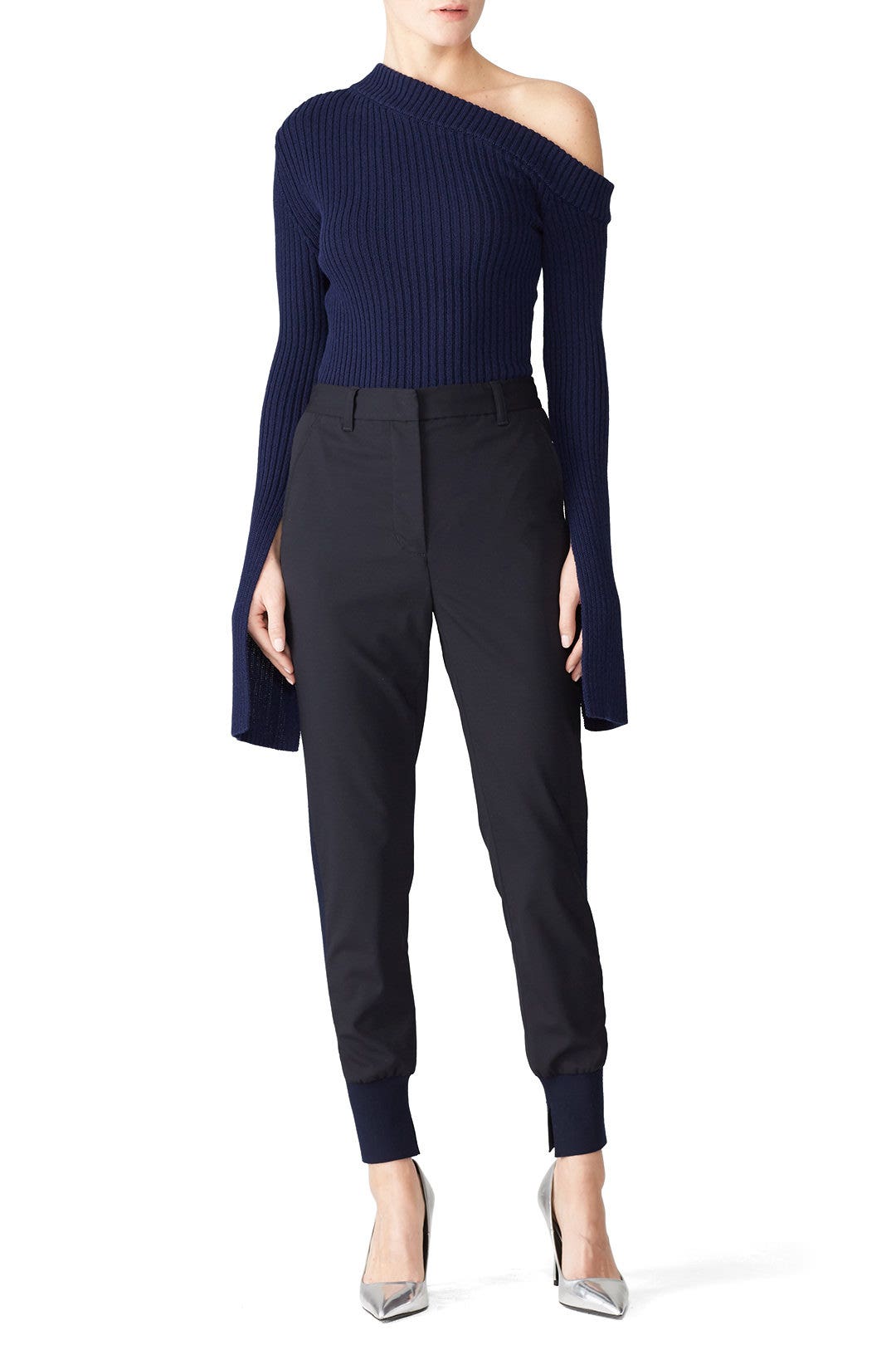 Navy Varese Knit Top by Solace London 0