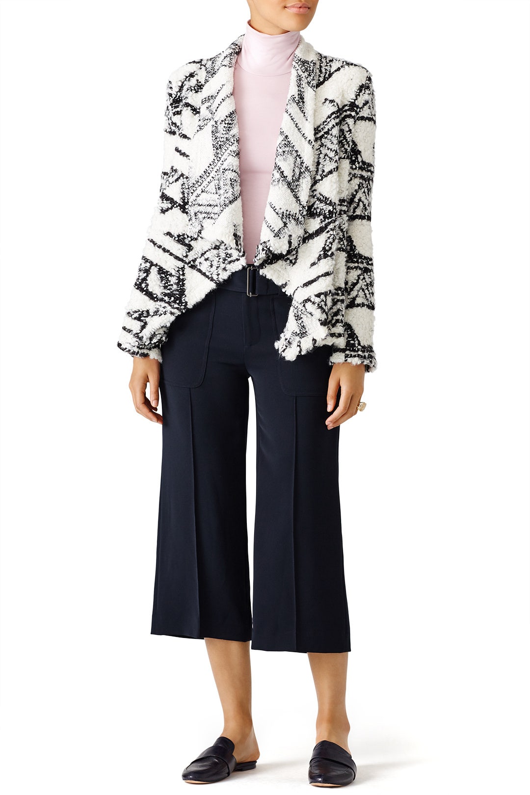 Black Printed Knit Cardigan by BB Dakota 0