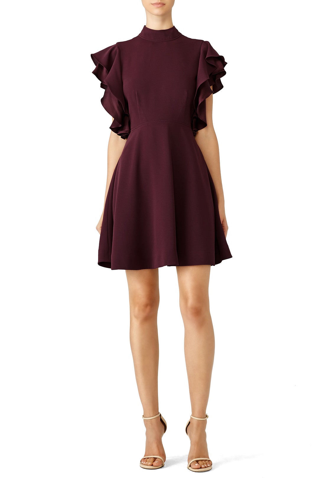 Plum Ruffle Dress by Cinq à Sept 0