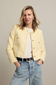 Tweed Collarless Jacket by CeCe