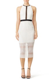 White Film Noir Sheath by Cynthia Rowley