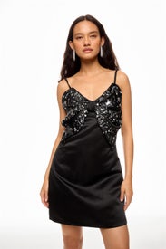 Embellished Oversized Bow Mini Dress by Ieena for Mac Duggal