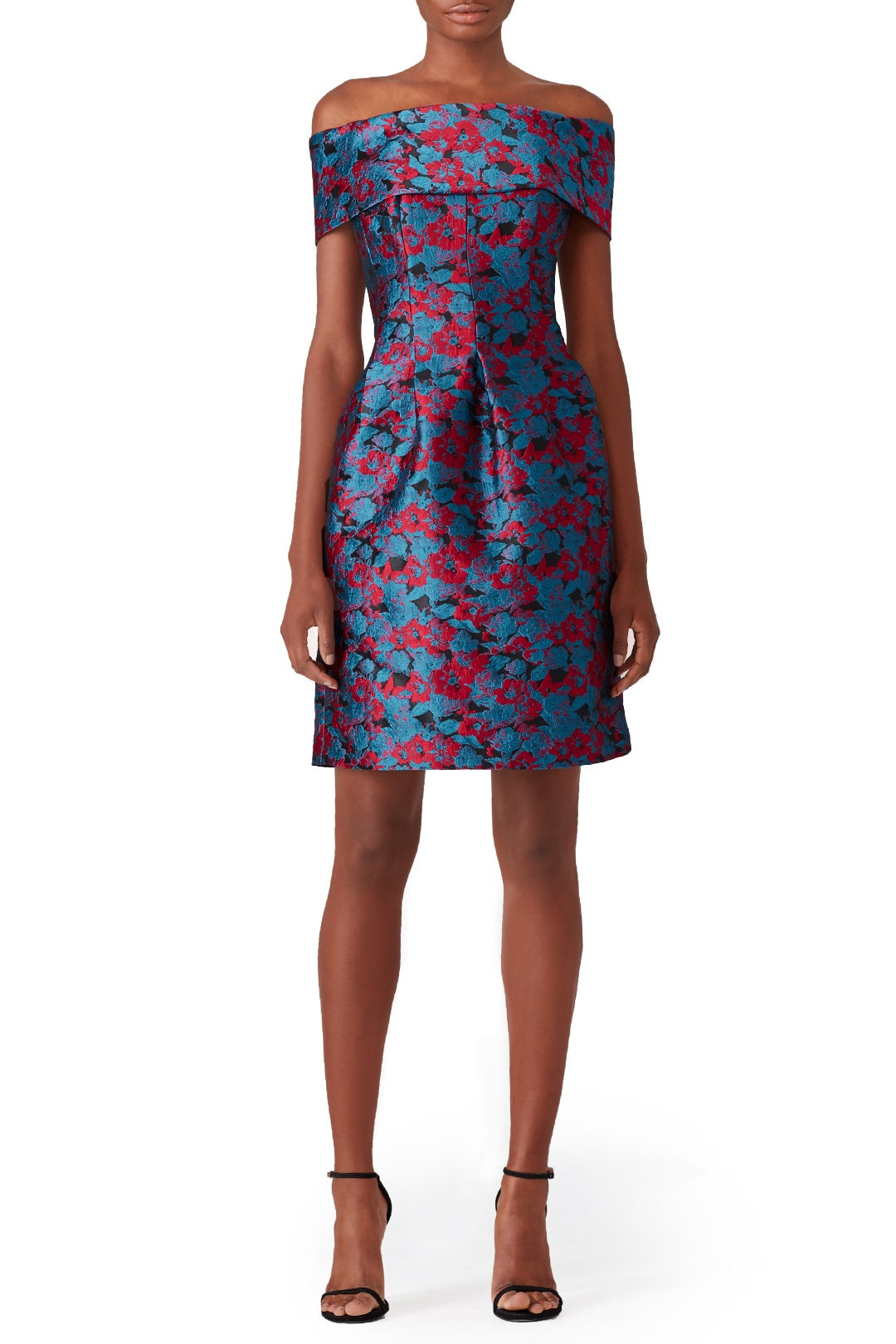 Blue Floral Jacquard Dress by Slate & Willow 0