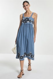 Floral Detail Midi Dress by Area Stars