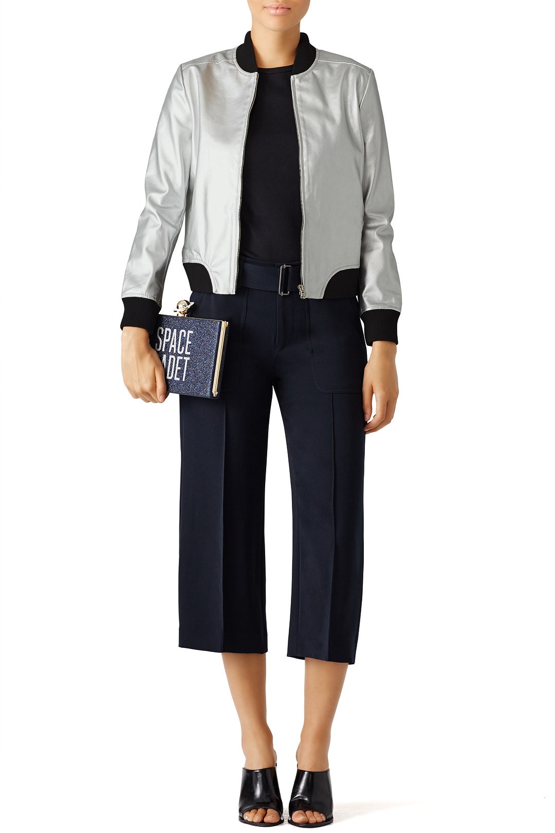 Silver Shell Bomber Jacket by BB Dakota 0