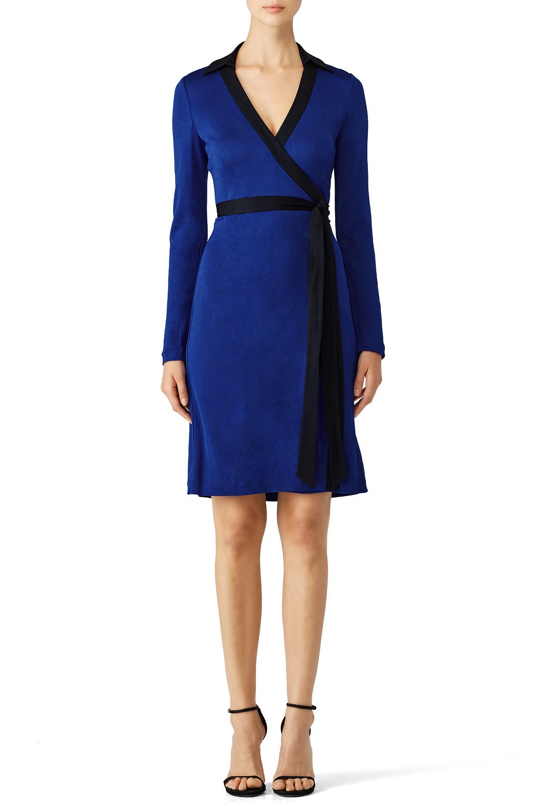 Navy and Black Wrap Dress by Diane von Furstenberg | Rent the Runway