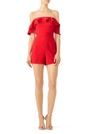 Red Bianca Romper by Jay Godfrey