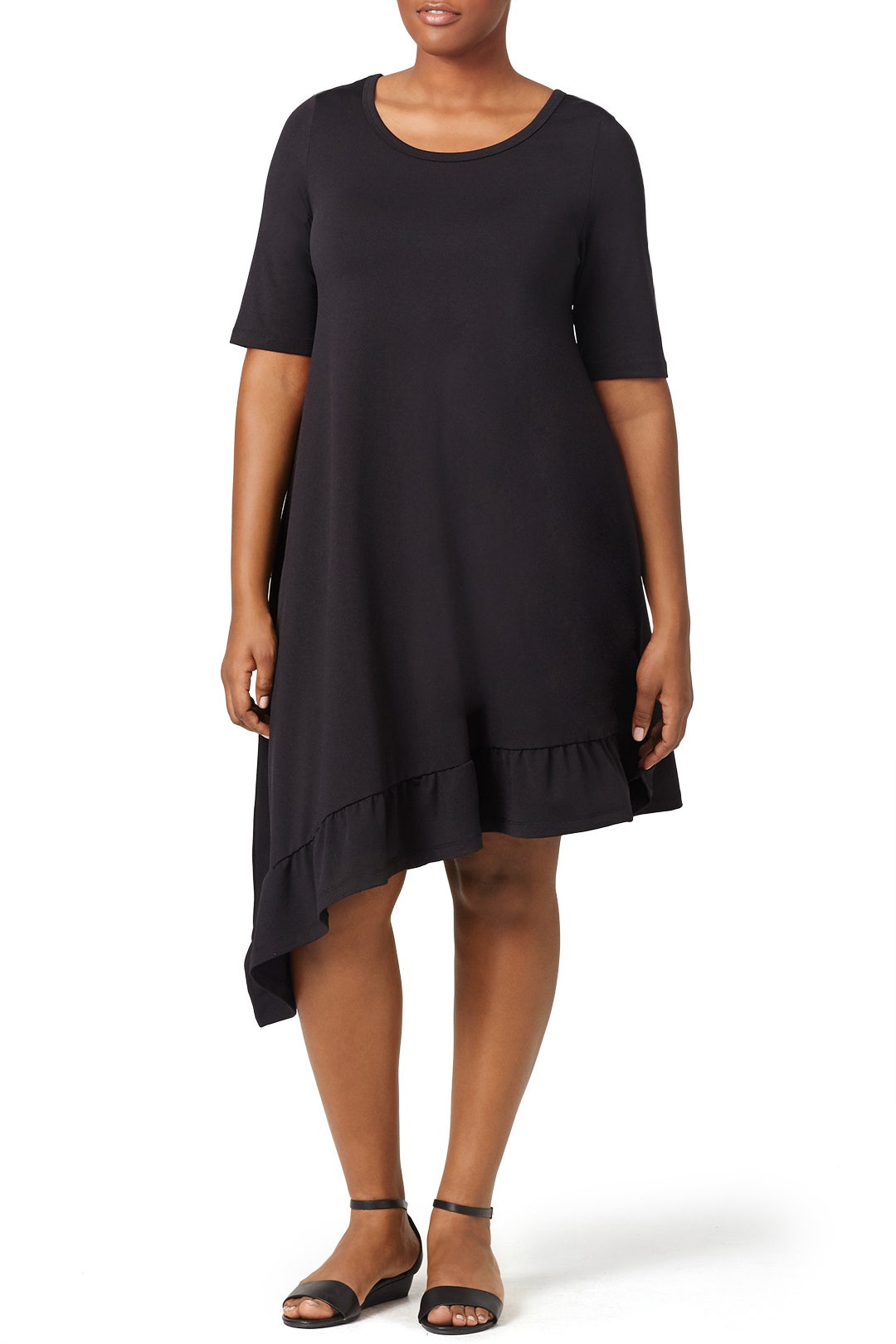 Side Slash Ruffle Shift by JUNAROSE 0