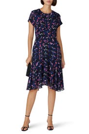 Navy Floral Ruched Dress by Jason Wu x RTR