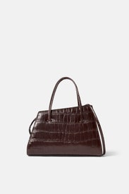 Brown Slanted Mini Tote by Liffner