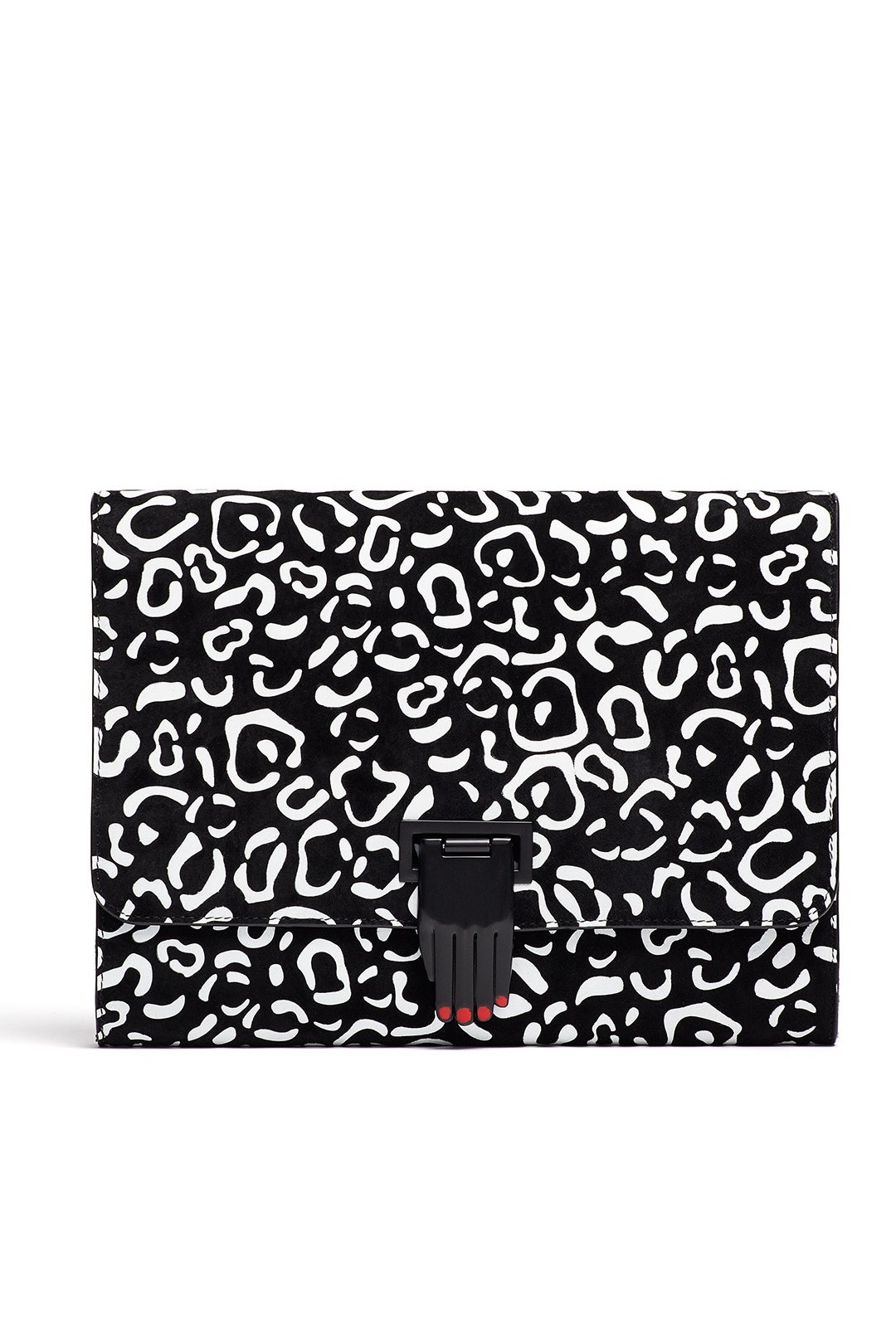 Leopard Nokki Hand Clasp Clutch by Opening Ceremony Accessories