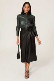 Lynn Faux Leather Top by Staud